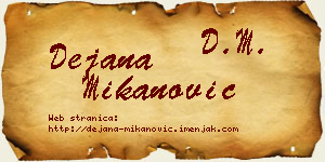 Dejana Mikanović vizit kartica